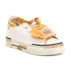 REBECCA WHITE White/Yellow Identity Sneakers